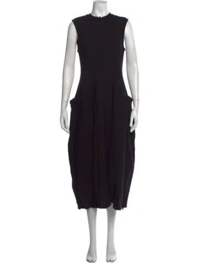 Pre-owned Tibi Wool Midi Length Dress In Black
