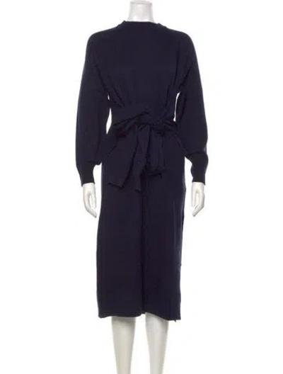 Pre-owned Tibi Wool Midi Length Dress In Blue