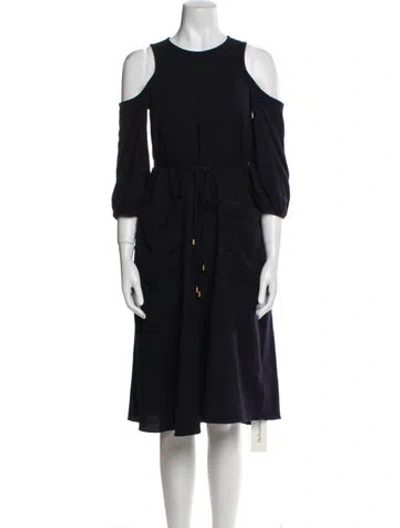 Pre-owned Tibi Wool Midi Length Dress In Blue