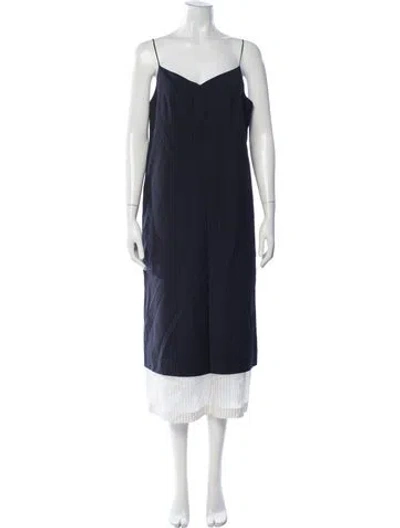 Pre-owned Tibi Wool Midi Length Dress In Blue