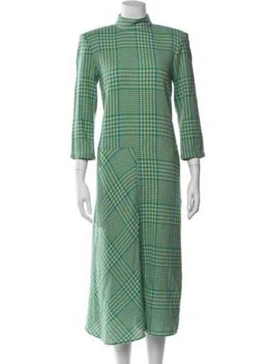Pre-owned Tibi Wool Midi Length Dress In Green