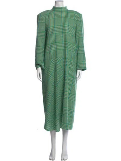 Pre-owned Tibi Wool Midi Length Dress In Green