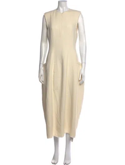 Pre-owned Tibi Wool Midi Length Dress In Neutrals