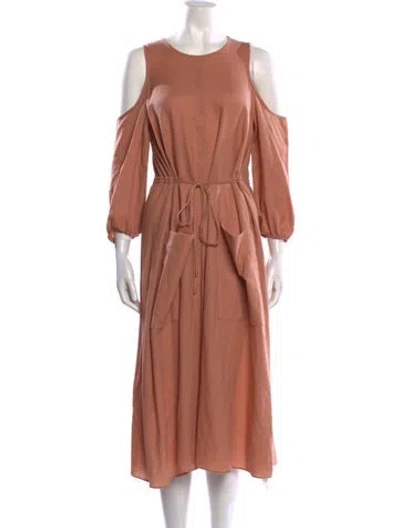 Pre-owned Tibi Wool Midi Length Dress In Orange