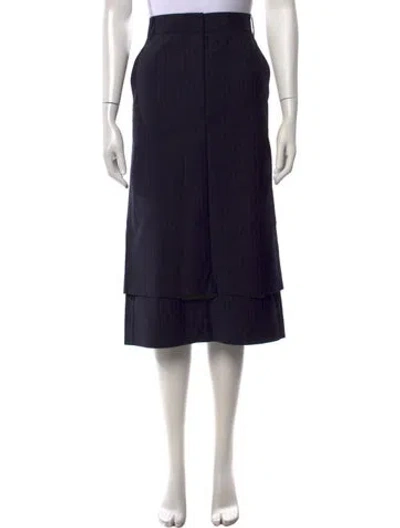 Pre-owned Tibi Wool Midi Length Skirt W/ Tags In Blue