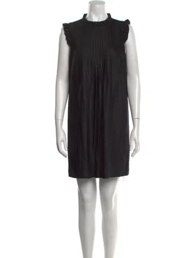 Pre-owned Tibi Wool Mini Dress In Black