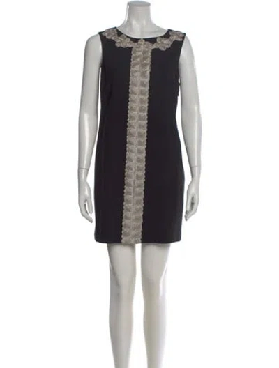 Pre-owned Tibi Wool Mini Dress In Black