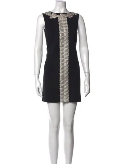 Pre-owned Tibi Wool Mini Dress In Black