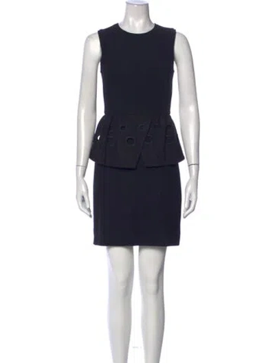 Pre-owned Tibi Wool Mini Dress In Blue