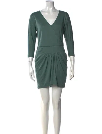 Pre-owned Tibi Wool Mini Dress In Green