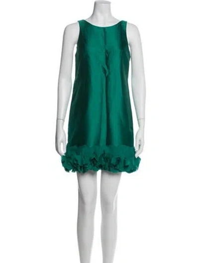 Pre-owned Tibi Wool Mini Dress In Green