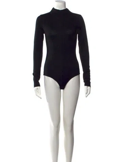 Pre-owned Tibi Wool Mock Neck Bodysuit In Black