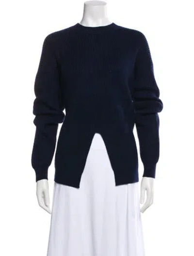 Pre-owned Tibi Wool Mock Neck Sweater In Blue
