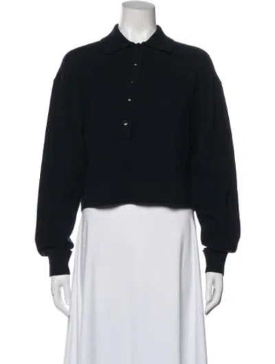 Pre-owned Tibi Wool Mock Neck Sweater In Blue