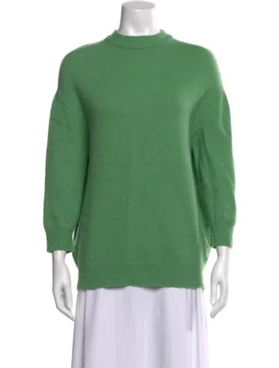 Pre-owned Tibi Wool Mock Neck Sweater In Green