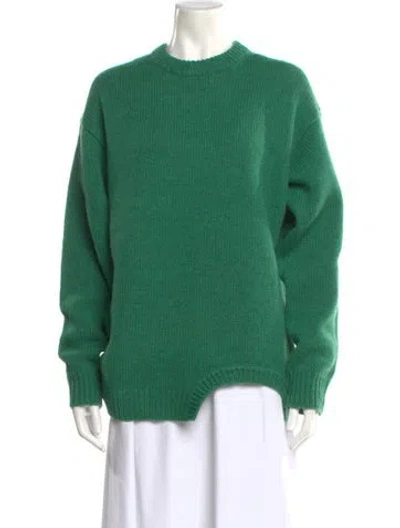 Pre-owned Tibi Wool Mock Neck Sweater In Green