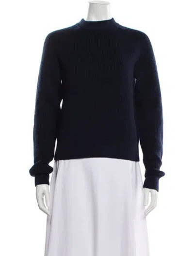 Pre-owned Tibi Wool Mock Neck Sweater W/ Tags In Blue