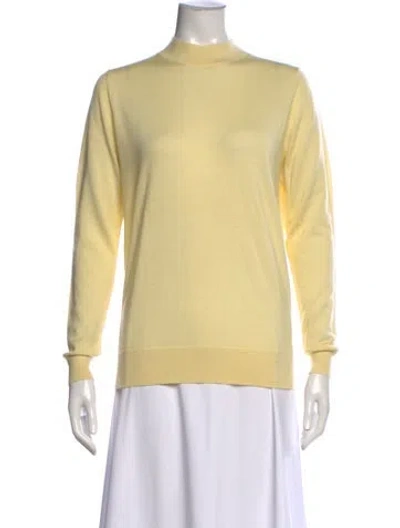Pre-owned Tibi Wool Mock Neck Sweater In Yellow
