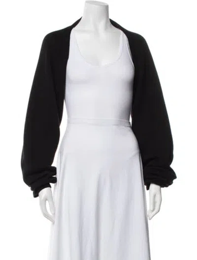 Pre-owned Tibi Wool Open Front Sweater In Black