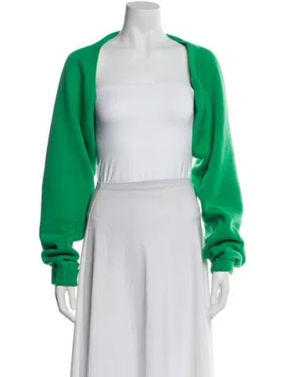 Pre-owned Tibi Wool Open Front Sweater In Green