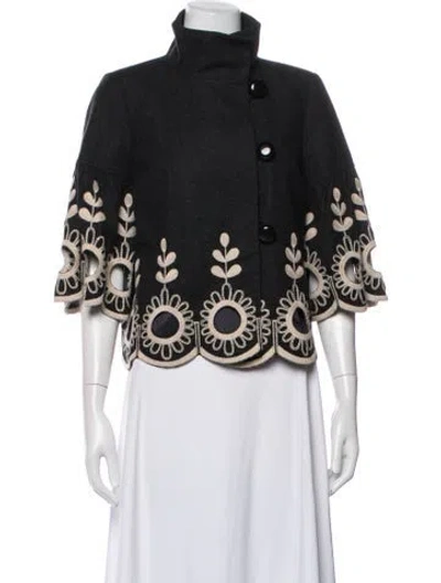 Pre-owned Tibi Wool Patterned Jacket In Black