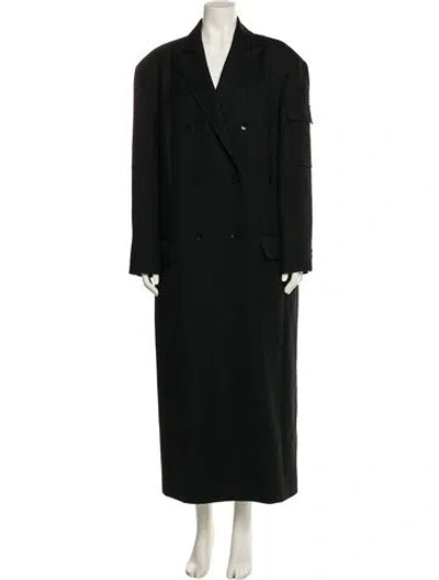 Pre-owned Tibi Wool Peacoat In Black