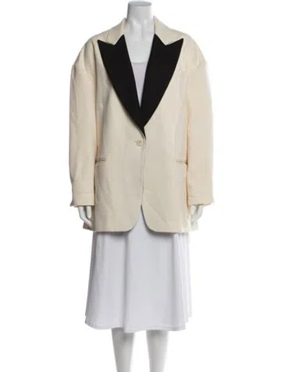 Pre-owned Tibi Wool Peacoat In Neutral