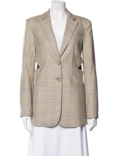 Pre-owned Tibi Wool Plaid Print Blazer In Neutrals