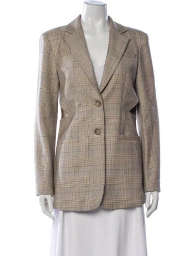 Pre-owned Tibi Wool Plaid Print Blazer In Neutrals