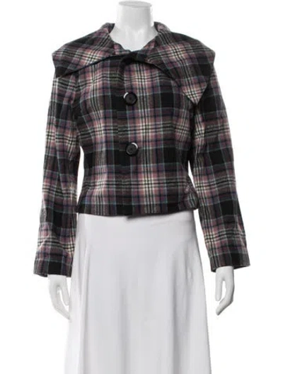 Pre-owned Tibi Wool Plaid Print Jacket In Multi