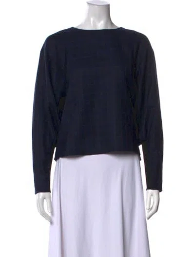 Pre-owned Tibi Wool Plaid Print Top In Blue