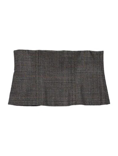 Pre-owned Tibi Wool Plaid Print Top In Grey