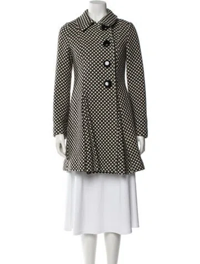 Pre-owned Tibi Wool Polka Dot Print Peacoat In Neutral