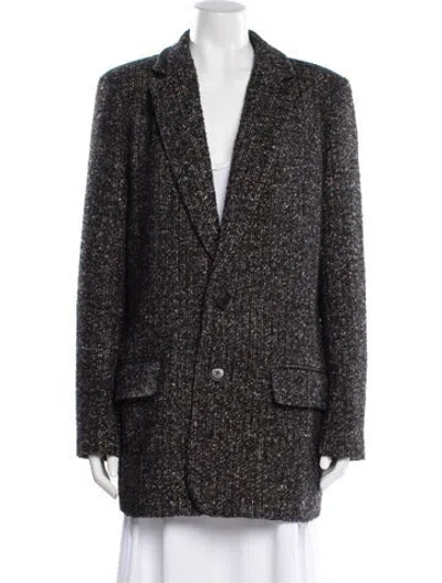 Pre-owned Tibi Wool Printed Blazer In Gray