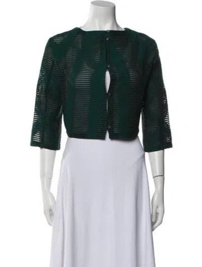 Pre-owned Tibi Wool Printed Evening Jacket In Blue