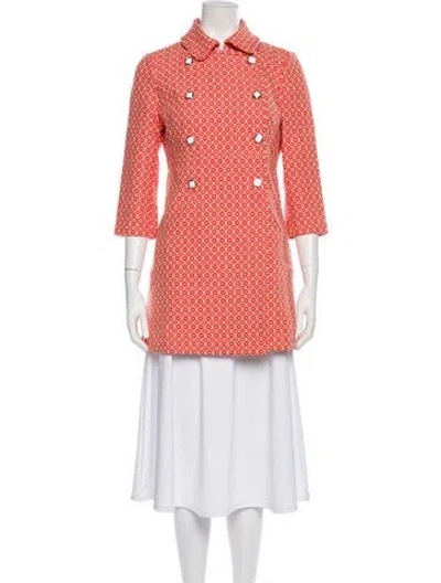 Pre-owned Tibi Wool Printed Jacket In Orange