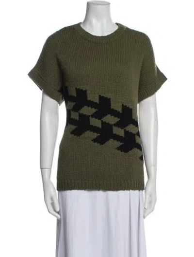 Pre-owned Tibi Wool Printed Sweater In Blue