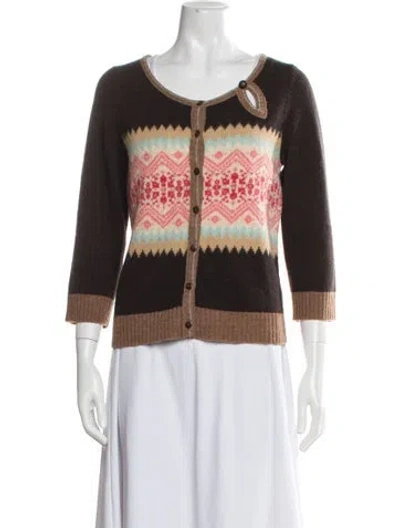 Pre-owned Tibi Wool Printed Sweater In Brown