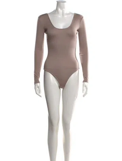 Pre-owned Tibi Wool Scoop Neck Bodysuit W/ Tags In Gray