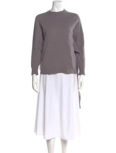 Pre-owned Tibi Wool Scoop Neck Sweater In Gray