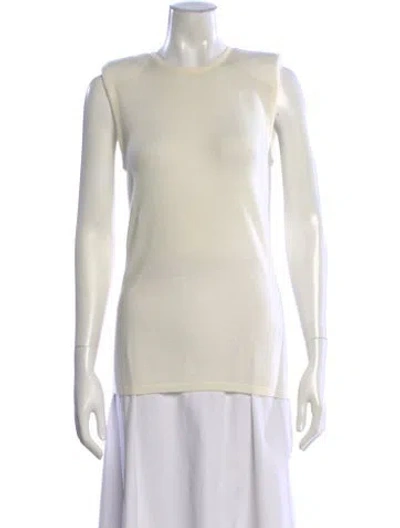 Pre-owned Tibi Wool Scoop Neck Sweater In Neutral