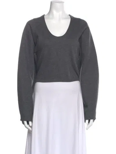 Pre-owned Tibi Wool Scoop Neck Top In Gray