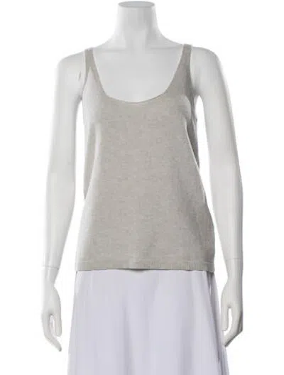 Pre-owned Tibi Wool Scoop Neck Top In Neutrals