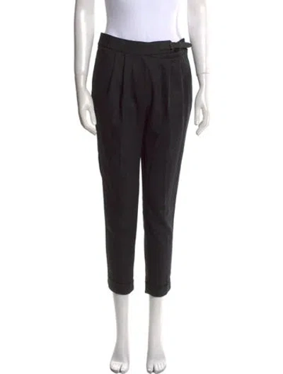 Pre-owned Tibi Wool Straight Leg Pants In Black