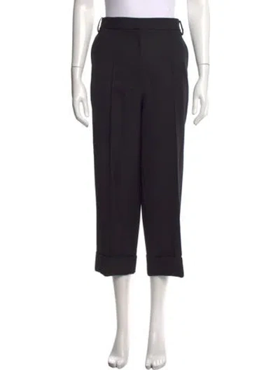 Pre-owned Tibi Wool Straight Leg Pants In Black