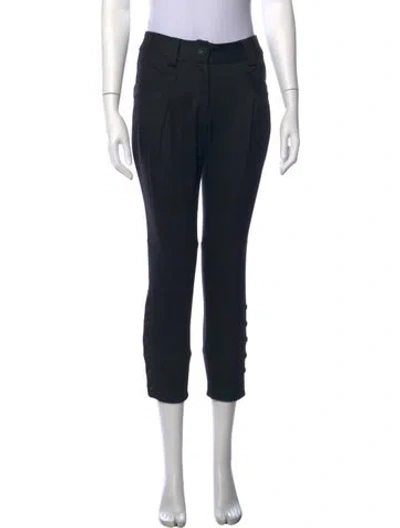 Pre-owned Tibi Wool Straight Leg Pants In Black