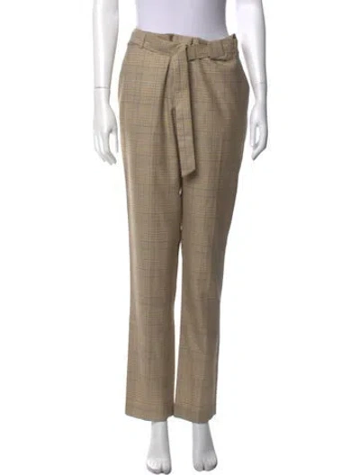 Pre-owned Tibi Wool Straight Leg Pants In Neutral