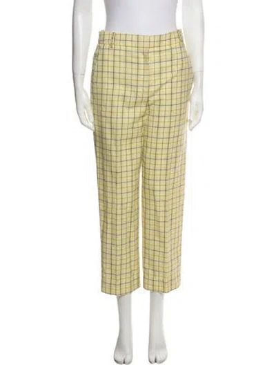 Pre-owned Tibi Wool Straight Leg Pants In Yellow