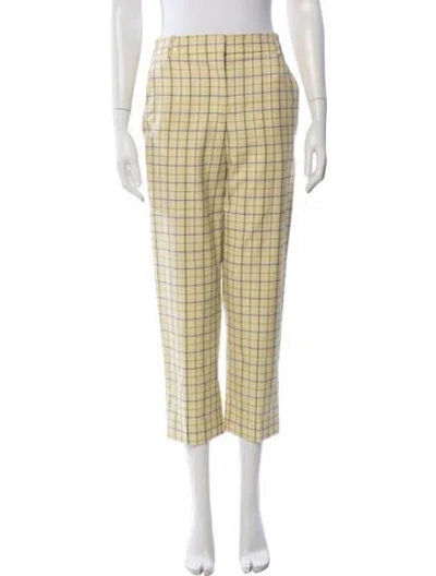 Pre-owned Tibi Wool Straight Leg Pants In Yellow