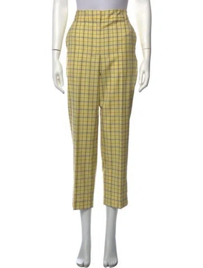 Pre-owned Tibi Wool Straight Leg Pants In Yellow